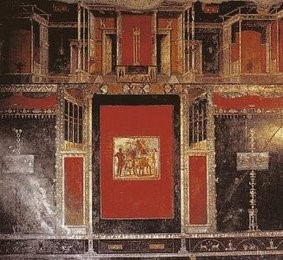 壁画在墙上的墙上在Lucretius House的第四种风格，庞贝利