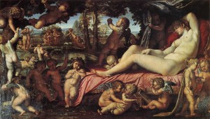 Annibale Carracci，睡觉的Venus，1602-1603，油画，MuséeCongé。
