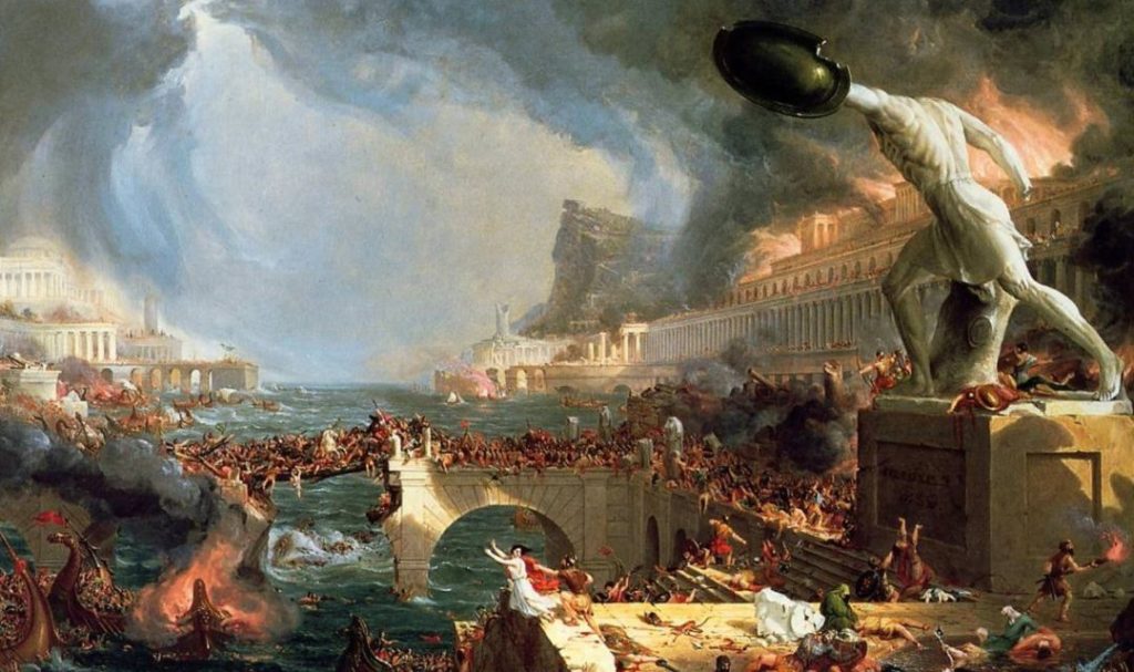 “破坏”，由英国画家托马斯科尔的绘画描绘了罗马帝国的堕落。