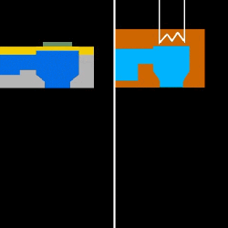 落点播方法：左侧的压电DOD和右侧的热DOD。