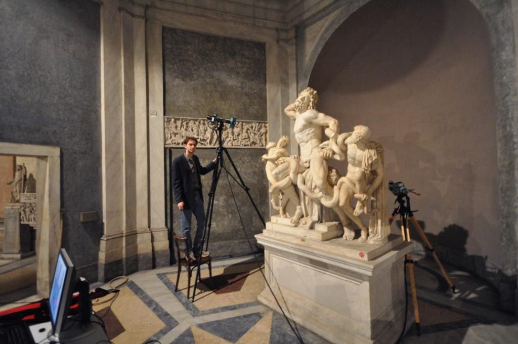 梵蒂冈博物馆拉奥孔雕像的3D扫描图。