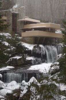 View of the house from the waterfall.